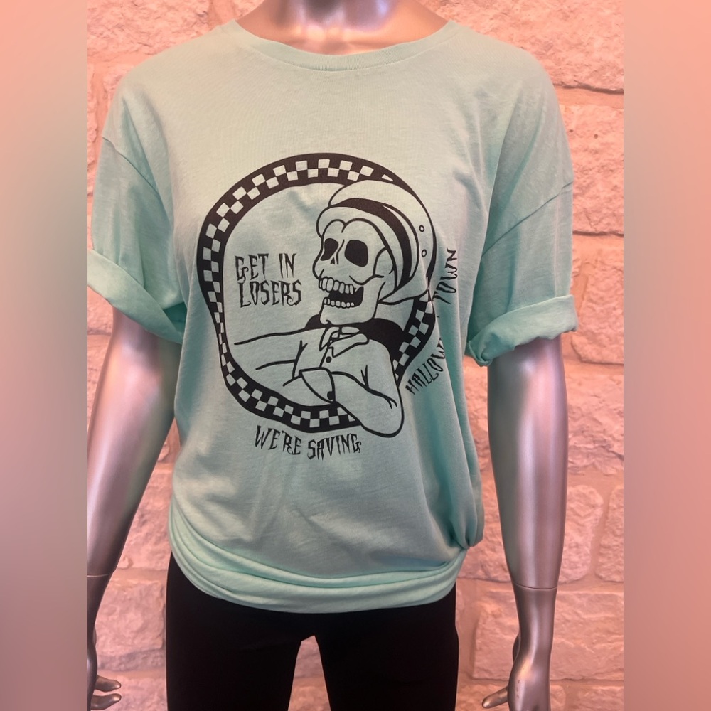 Get in Losers Halloween Tee | Skeleton Mint Green Graphic Shirt
